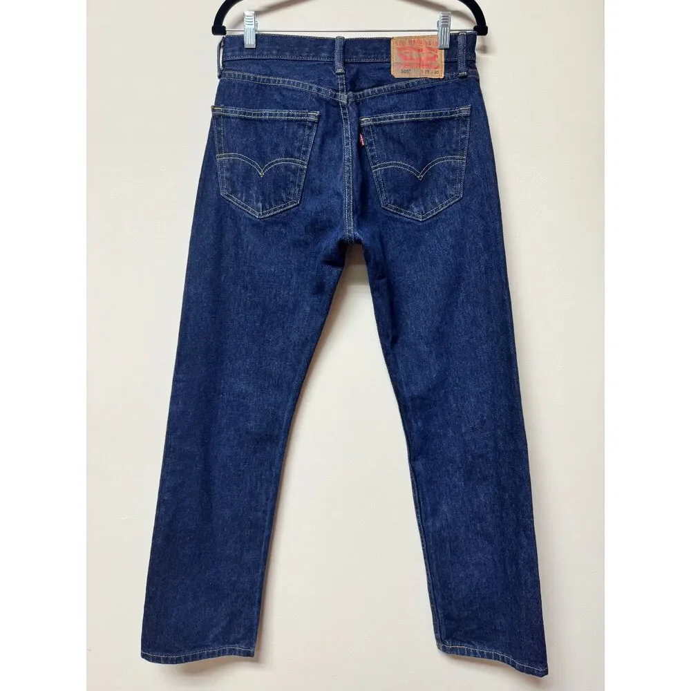 LEVI'S 505 Regular Fit Straight Leg Jeans, Dark Wash, Zip Fly, 29 x 30